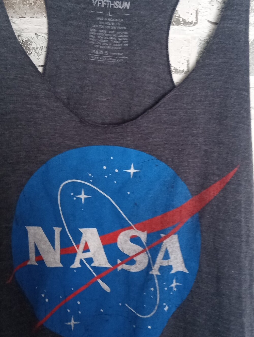 NASA Logo Dark Gray Racerback Tank Top - Picture 2 of 4
